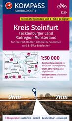 KOMPASS Fahrradkarte 3220 Kreis Steinfurt, Tecklenburger Land, Radregion M&uuml;nsterland mit Knotenpunkten 1:50.000