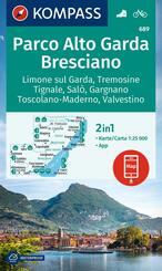 KOMPASS Wanderkarte 689 Parco Alto Garda, Bresciano, Limone sul Garda, Tremosine, Tignale, Sal&ograve;, Gargnano, Toscolano Maderno, Valvestino 1:25.000