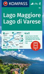 KOMPASS Wanderkarte 90 Lago Maggiore, Lago di Varese 1:50.000