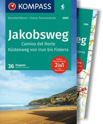 KOMPASS Wanderf&uuml;hrer Jakobsweg Camino del Norte, 36 Etappen mit Extra-Tourenkarte