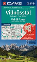 KOMPASS Wanderkarte 627 Villn&ouml;sstal / Val di Funes, Naturpark Puez-Geisler / Parco Naturale Puez-Odle 1:25.000