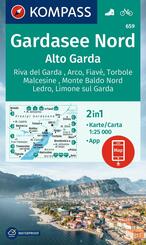 KOMPASS Wanderkarte 659 Gardasee Nord / Alto Garda, Riva del Garda, Arco, Fiav&eacute;, Torbole, Malcesine, Monte Baldo Nord, Ledro, Limone sul Garda 1:25.000