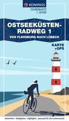 KOMPASS Fahrrad-Tourenkarte Ostseek&uuml;stenradweg 1, von Flensburg nach L&uuml;beck 1:50.000