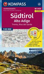 KOMPASS Fahrradkarte 3420 S&uuml;dtirol / Alto Adige, Trento, Riva del Garda (4 Karten im Set) 1:50.000
