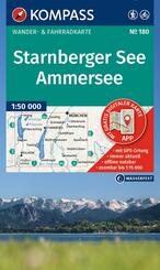 KOMPASS Wanderkarte 180 Starnberger See, Ammersee 1:50.000