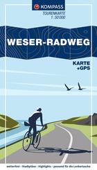 KOMPASS Fahrrad-Tourenkarte Weser-Radweg 1:50.000