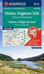 KOMPASS Wanderkarten-Set 2222 Elsass, Vogesen S&uuml;d / Alsace, Vosges du Sud, Colmar, M&uuml;lhausen / Mulhouse (2 Karten) 1:50.000
