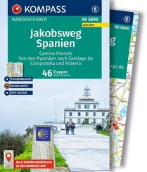 KOMPASS Wanderf&uuml;hrer Jakobsweg Spanien, Camino Franc&eacute;s. Von den Pyren&auml;en nach Santiago de Compostela und Fisterra, 46 Etappen mit Extra-Tourenkarte