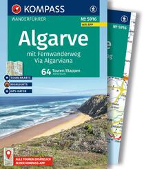 KOMPASS Wanderf&uuml;hrer Algarve mit Fernwanderweg Via Algarviana, 64 Touren / Etappen mit Extra-Tourenkarte