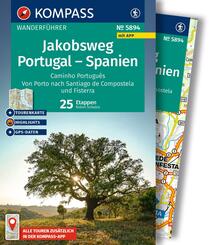 KOMPASS Wanderf&uuml;hrer Jakobsweg Portugal - Spanien, 25 Etappen mit Extra-Tourenkarte