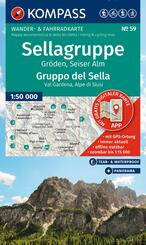 KOMPASS Wanderkarte 59 Sellagruppe, Gr&ouml;den, Seiser Alm / Gruppo del Sella, Val Gardena, Alpe di Siusi 1:50.000