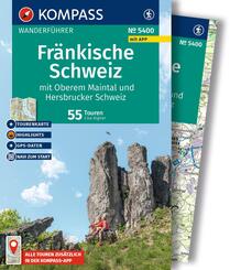 KOMPASS Wanderf&uuml;hrer Fr&auml;nkische Schweiz mit Oberem Maintal und Hersbrucker Schweiz, 55 Touren mit Extra-Tourenkarte
