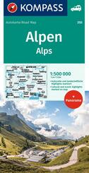 KOMPASS Autokarte KOMPASS Autokarte und Panoramakarte Alpen 1:500.000