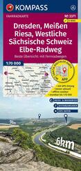 KOMPASS Fahrradkarte 3371 Dresden, Mei&szlig;en, Westliche S&auml;chsische Schweiz 1:70.000