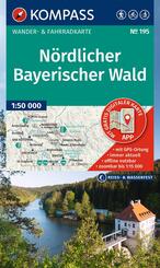 KOMPASS Wanderkarte 195 N&ouml;rdlicher Bayerischer Wald 1:50.000