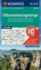 KOMPASS Wanderkarte 761 Elbsandsteingebirge, Nationalpark S&auml;chsische Schweiz, Nationalpark B&ouml;hmische Schweiz 1:25.000