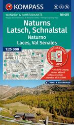 KOMPASS Wanderkarte 051 Naturns, Latsch, Schnalstal / Naturno, Laces, Val Senales 1:25.000