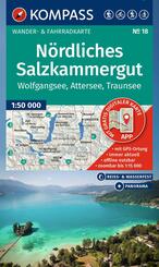 KOMPASS Wanderkarte 18 N&ouml;rdliches Salzkammergut, Wolfgangsee, Attersee, Traunsee 1:50.000