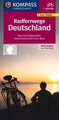 KOMPASS Radfernwegekarte Radfernwege Deutschland 1:550.000