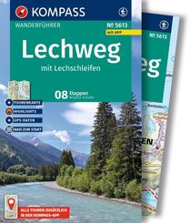 KOMPASS Wanderf&uuml;hrer Lechweg mit Lechschleifen, 16 Touren und Etappen mit Extra-Tourenkarte