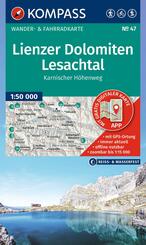 KOMPASS Wanderkarte 47 Lienzer Dolomiten, Lesachtal, Karnischer H&ouml;henweg 1:50.000