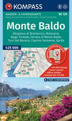 KOMPASS Wanderkarte 129 Monte Baldo, Malcesine, Nago-Torbole, Garda 1:25.000
