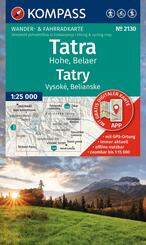 KOMPASS Wanderkarte 2130 Tatra Hohe, Belaer / Tatry, Vysok&eacute;, Belianske 1:25.000