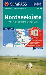 KOMPASS Wanderkarten-Set 723 Nordseek&uuml;ste von Hamburg bis D&auml;nemark (2 Karten) 1:50.000