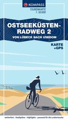 KOMPASS Fahrrad-Tourenkarte Ostseek&uuml;stenradweg 2 - von L&uuml;beck nach Usedom 1:50.000