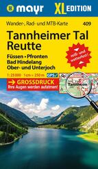 Mayr Wanderkarte Tannheimer Tal, Reutte, F&uuml;ssen, Pfronten, Bad Hindelang, Ober- und Unterjoch, XL 1:25.000