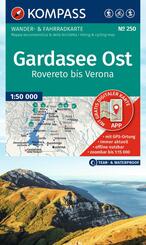 KOMPASS Wanderkarte 250 Gardasee Ost, Rovereto bis Verona 1:50.000