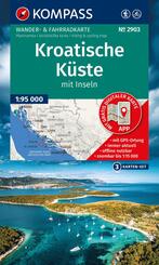 KOMPASS Wanderkarten-Set 2903 Kroatische K&uuml;ste mit Inseln (3 Karten) 1:95.000