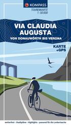 KOMPASS Fahrrad-Tourenkarte Via Claudia Augusta - von Donauw&ouml;rth bis Verona 1:50.000