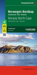 freytag & berndt Stra&szlig;enkarte Norwegen Nordkap, Hammerfest - Alta - Kirkenes 1:400.000