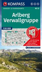 KOMPASS Wanderkarte 33 Arlberg, Verwallgruppe 1:50.000