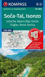 KOMPASS Wanderkarte 2804 Soca-Tal, Isonzo, Alpi Giulie / Julische Alpen, Triglav, Nova Gorica 1:50.000